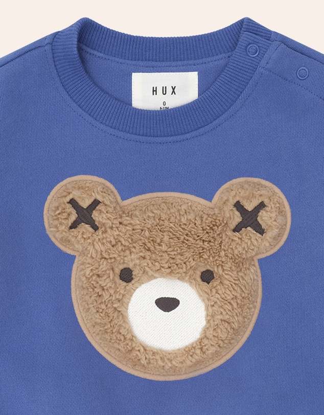 Huxbaby - Furry Huxbear Cobalt Sweatshirt - Babies-Kids