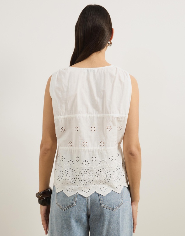 Atmos&Here - Eliza Broderie Tie Front Top