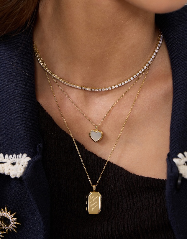 Wanderlust + Co - Heart Space Gold Locket Necklace