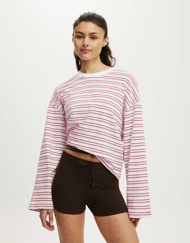 Cotton On Body Active - Long Sleeve Slub Graphic Crew