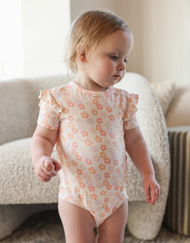 Kynd Baby - Frill Short Sleeve Bodysuit in Blooms