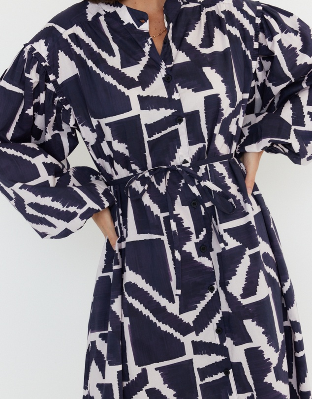 ALEXANDRA - Jack Dress Navy Geo Print