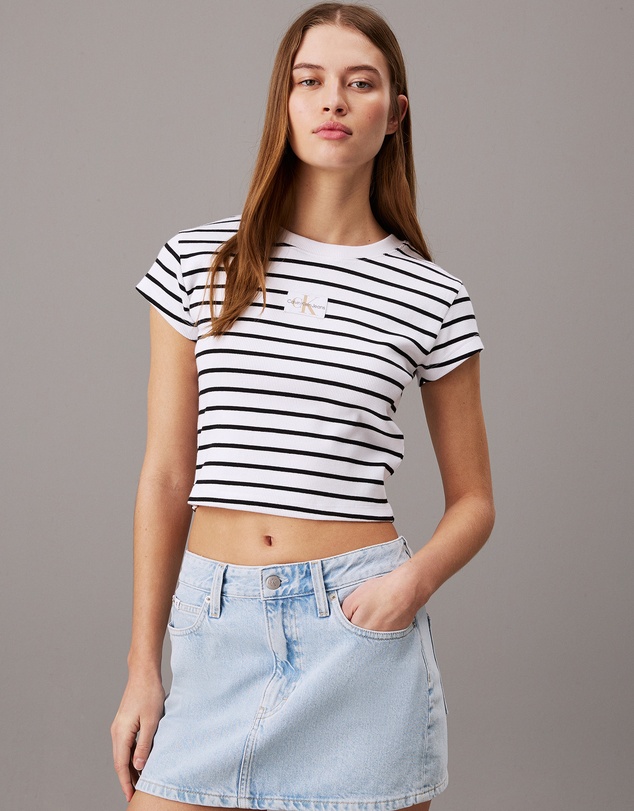 Calvin Klein Jeans - Ribbed Monogram Logo T-Shirt