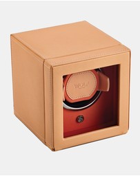 Wolf - WOLF Cub Seltzer Single Watch Winder with Cover Peach/Orange