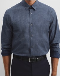 Country Road - Long Sleeve Slim Fit Cotton Stretch Print Shirt