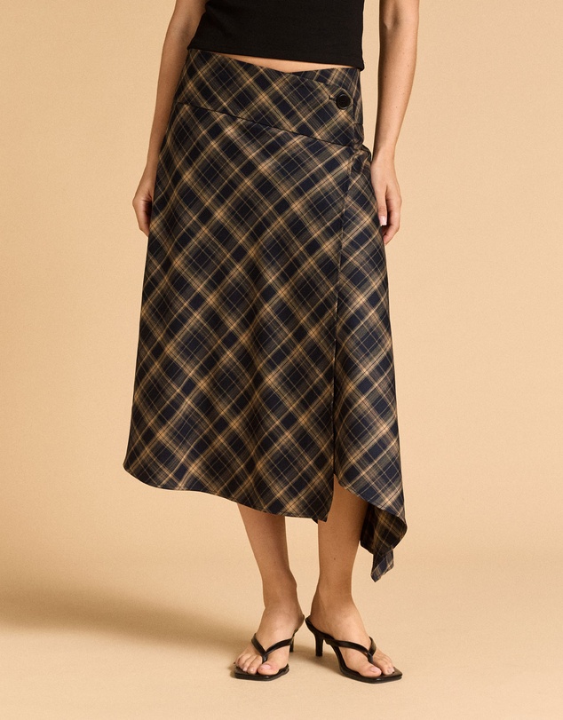 MVN - Wrap Plaid Skirt