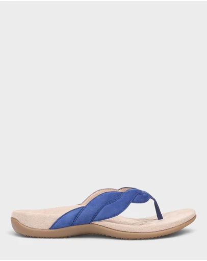 Vionic - Bella Braid Toe Post Sandal - Mazarine Blue Suede