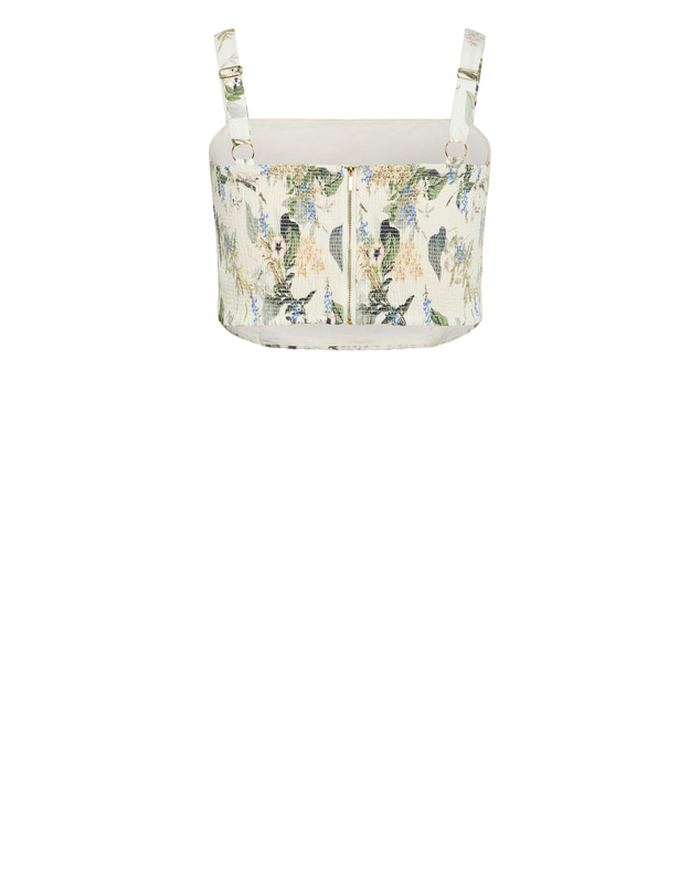 City Chic - Plus size Arabella Print Crop Top - butter