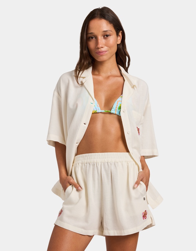 Roxy - Womens Hibiscus Elastic Waist Shorts