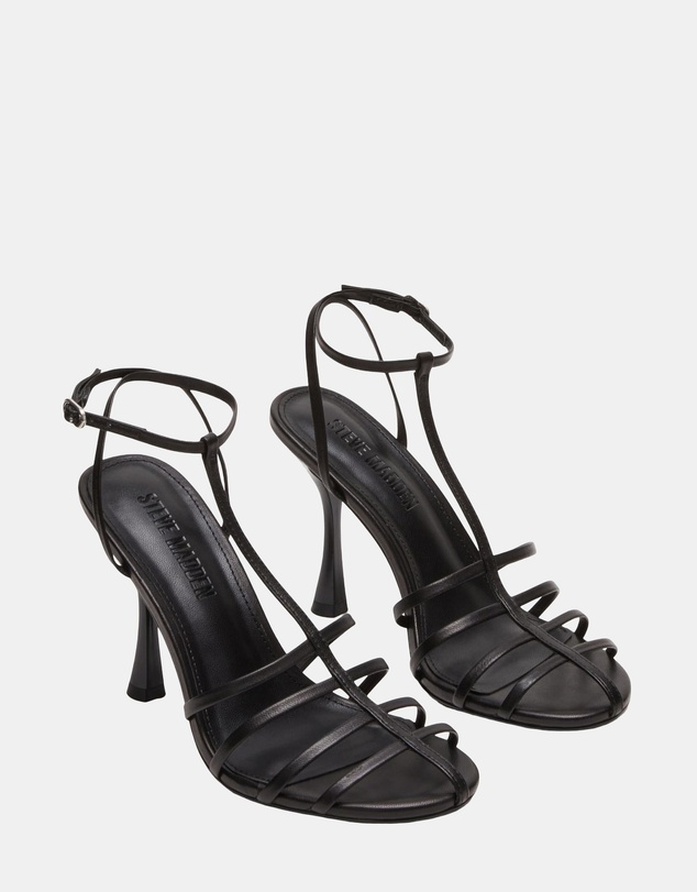 Steve Madden - Tildah Black Leather Heels
