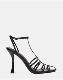 Steve Madden - Tildah Black Leather Heels