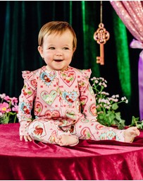 Fleur Harris - 'Woodland Love' Precious Frill Coverall in Sweet Peach