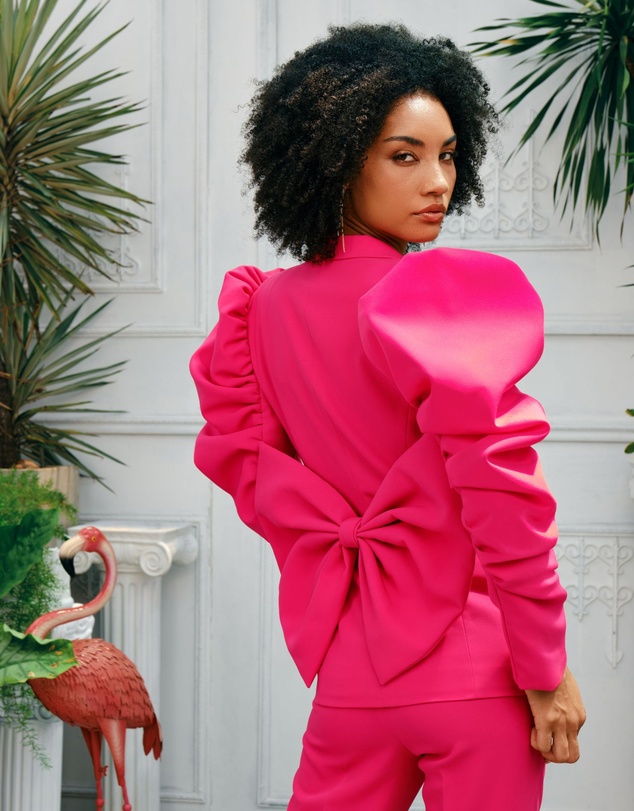 JUSTIN TONG - Bow-Chic Statement Blazer
