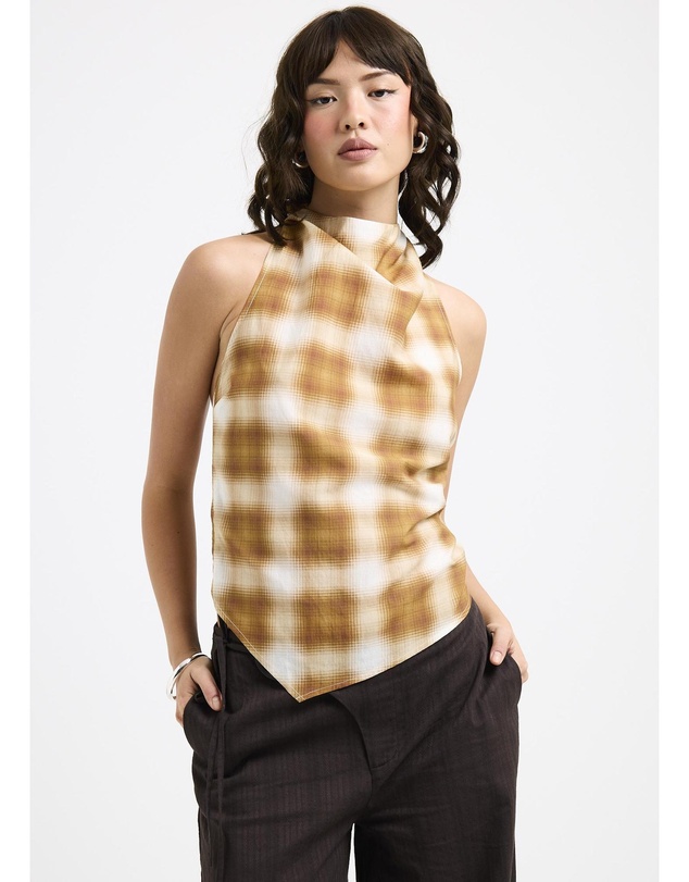 Alice In The Eve - Alyssa Plaid Halter Top