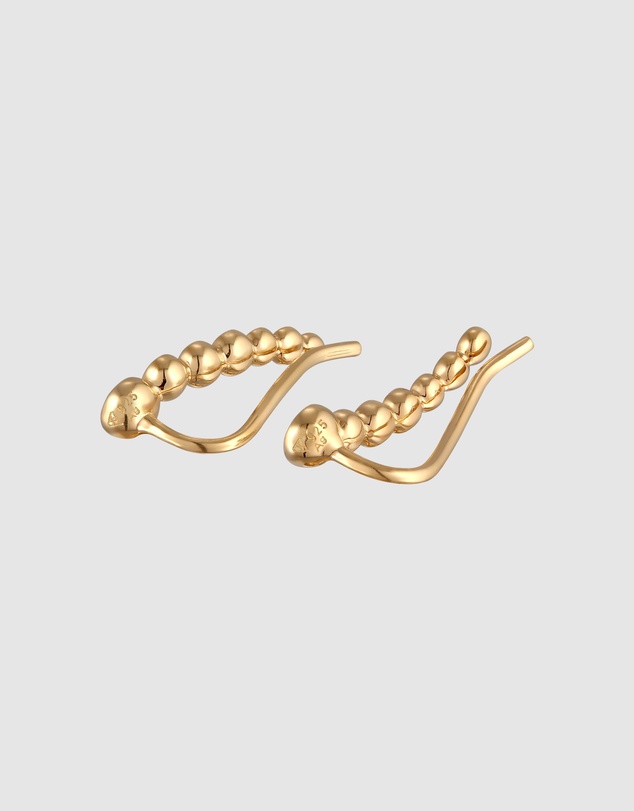 Elli Jewelry - Crystal Ear Climber Earrings in Gold-Plated 925 Silver