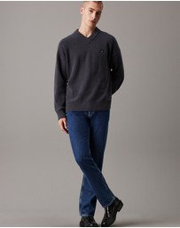 Calvin Klein Jeans - Cotton Bouclé V-Neck Jumper