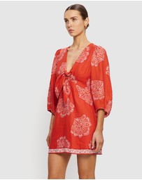 KIVARI - Indira Tie Front Mini Dress
