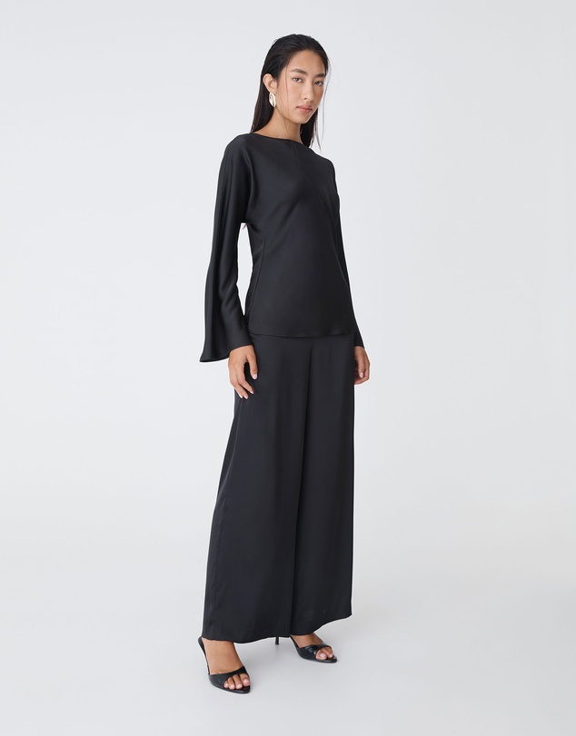 Forcast - Asma Satin Wide Leg Pants