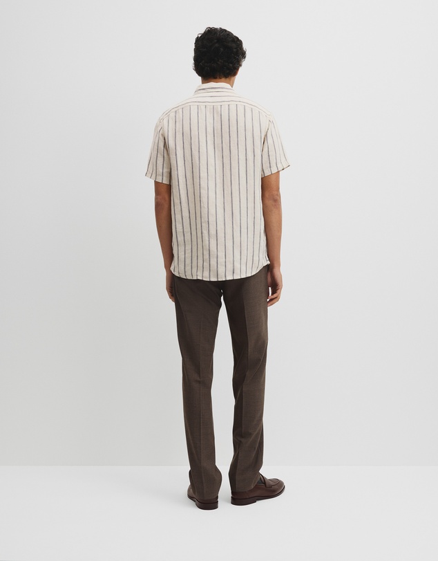 Country Road - Short Sleeve Regular Fit Linen Stripe Shirt