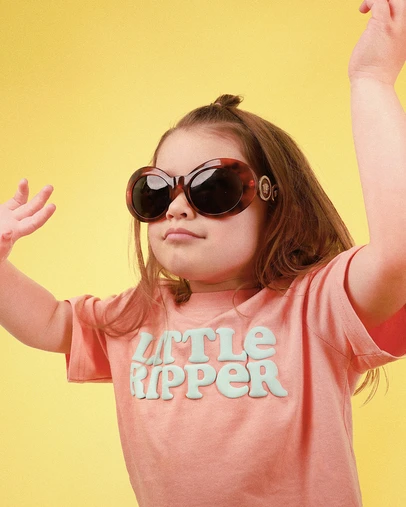 Skwosh - Little Ripper Kids Slang Tee in Coral