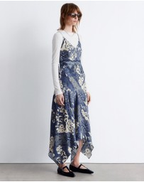 & Other Stories - Asymmetrical Satin Slip Midi Dress