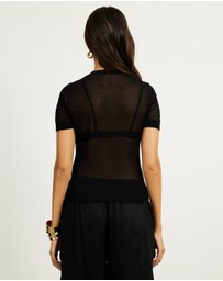 Minima Esenciales - Nixi Semi Sheer Knitted Top