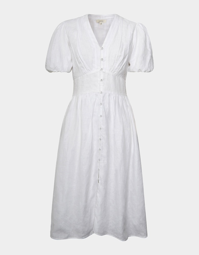 Forcast - Fernanda Linen Puff Sleeve Dress