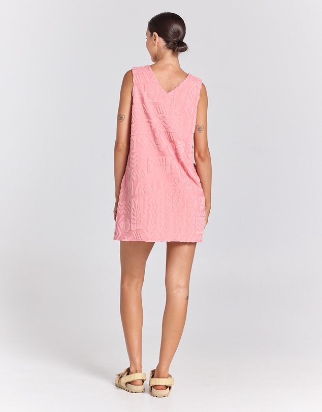 Poolside Paradiso - Mai Tai V Tunic Towelling Dress - Rose