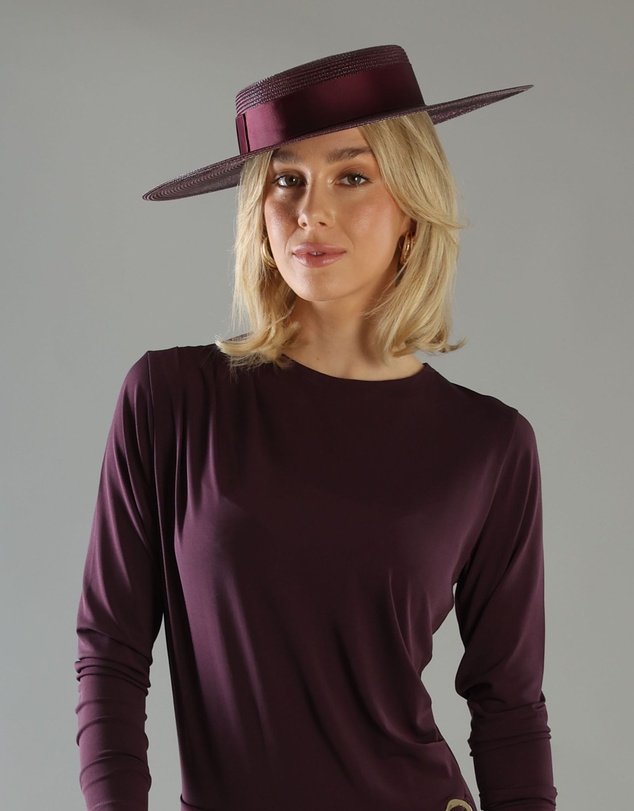 Morgan & Taylor - Macy Racewear Boater in Dark Cherry Red