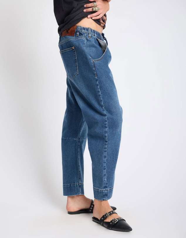 ONE TEASPOON - Outcasts Low Waist Drop Crotch Harem Denim Jeans - Rodeo Blue