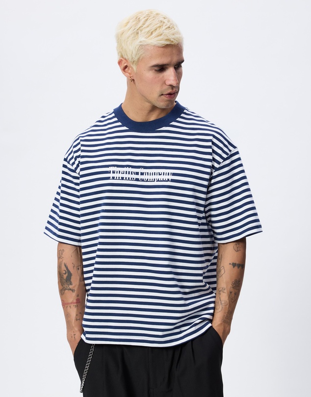 Thrills - Primitive Stripe Oversize Box Crop Tee