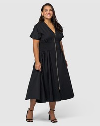 Something 4 Olivia - Octavia Zip Front Midi Dress