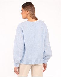 Petal & Pup - Vienna Bow Cardigan - Pale Blue