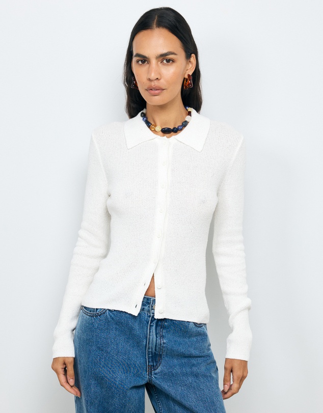 AERE - Asha Textured Knit Cardigan