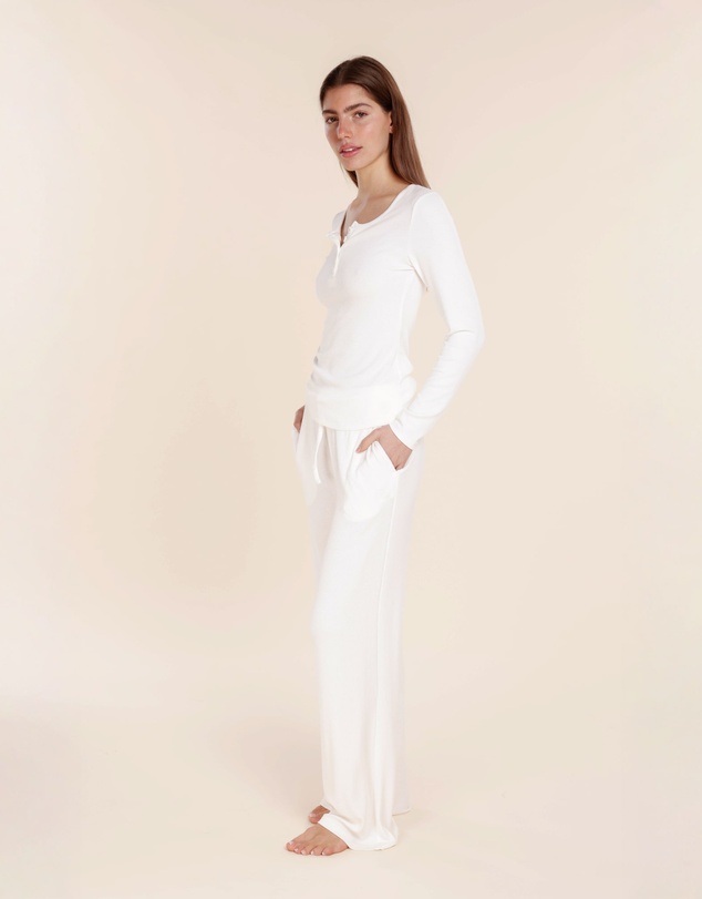 Gingerlilly - Lille Ribbed Long Sleeve Henley Top