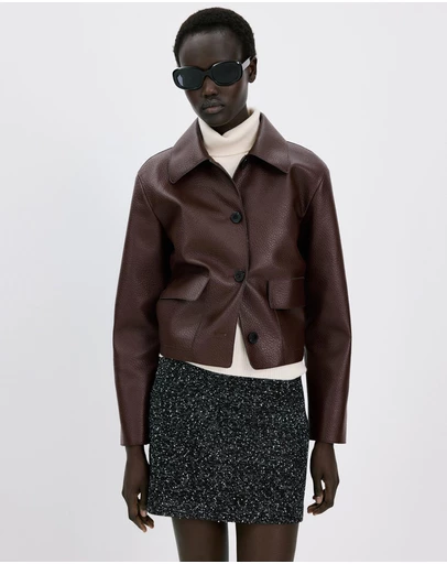 M.N.G - Faux-Leather Jacket With Pockets