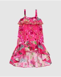 Camilla - Frilled Wide Strap High Low Dress - Kids-Teens