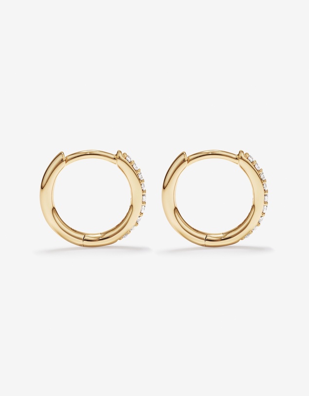 Michael Hill - Round Brilliant Diamond Huggie Hoop Earrings in 10kt Yellow Gold
