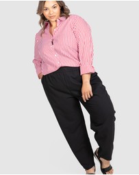 Love Your Wardrobe - Ella Stripe Button-Up Shirt