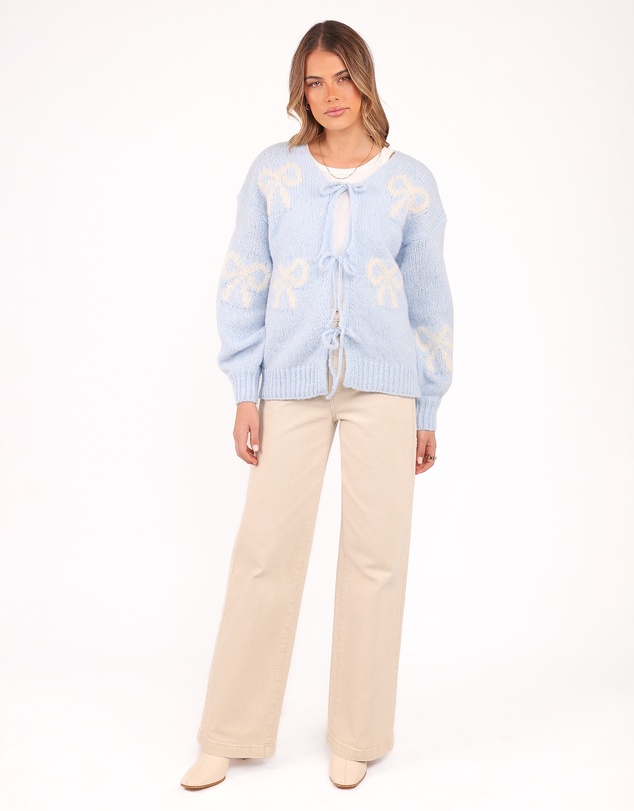 Petal & Pup - Vienna Bow Cardigan - Pale Blue