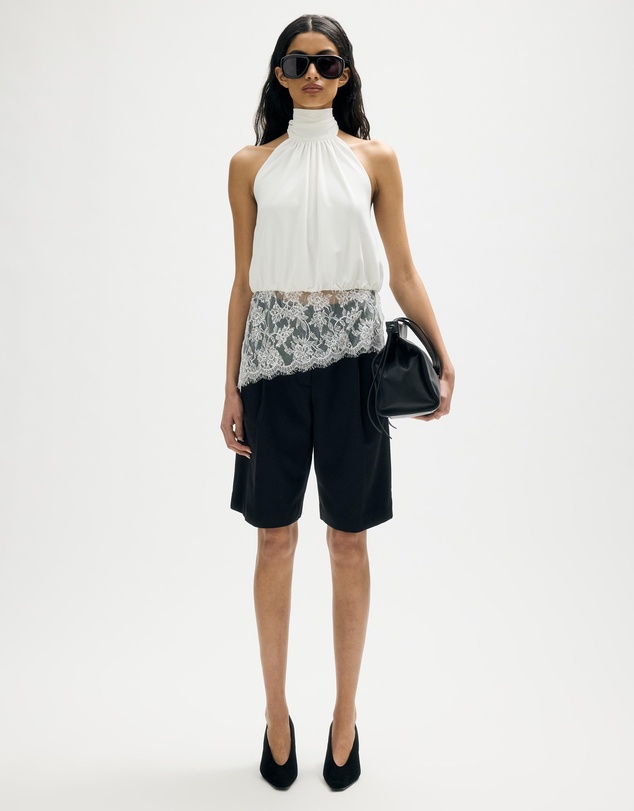 Minima Esenciales - Isaline Lace Hem Halter Top