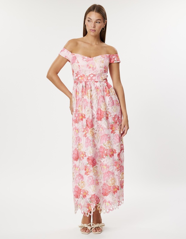 Romance by Honey and Beau - Eve Off Shoulder Midi Dress