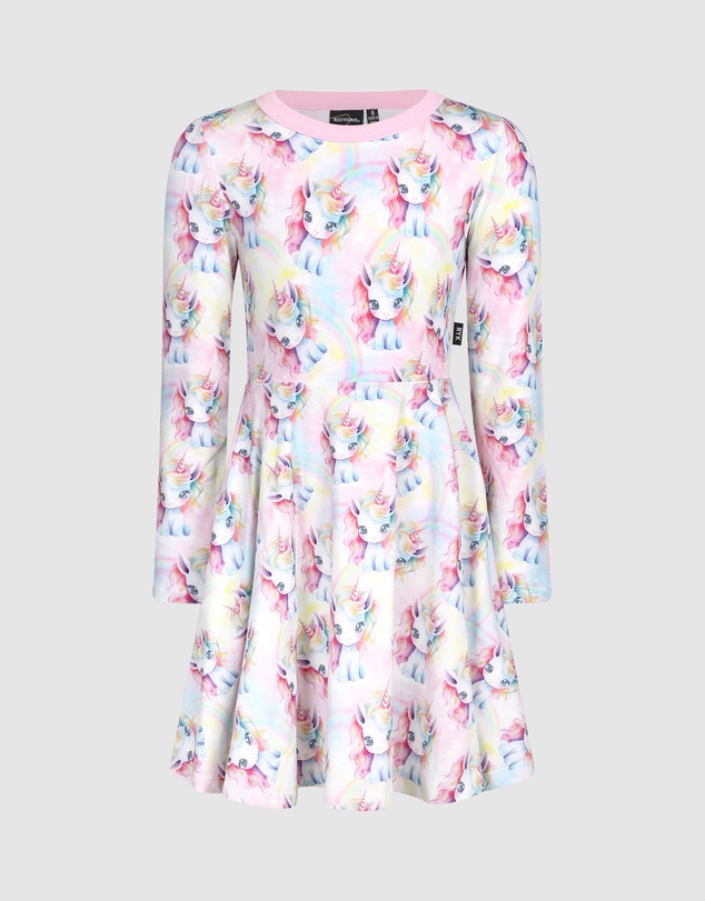 Rock Your Kid - Unicorn Pony Long Sleeve Polly Dress
