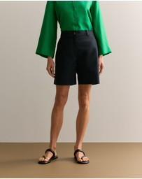 Trenery - Stretch Cotton Double Cloth Short in Black