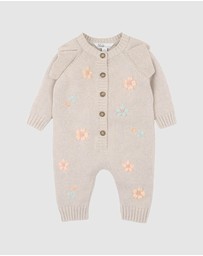 Bebe by Minihaha - Fern Hand Embroidered Organic Knit Romper - Babies