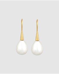 Elli Jewelry - Earrings Drop Classic with Shell Core Beads in 925 Sterling Silver Gold Plated
