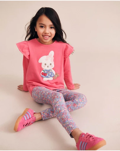 Huxbaby - Flower Field Bunny Frill Top - Babies-Kids