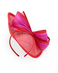 Morgan & Taylor - Xanthia Fascinator in Red and Pink