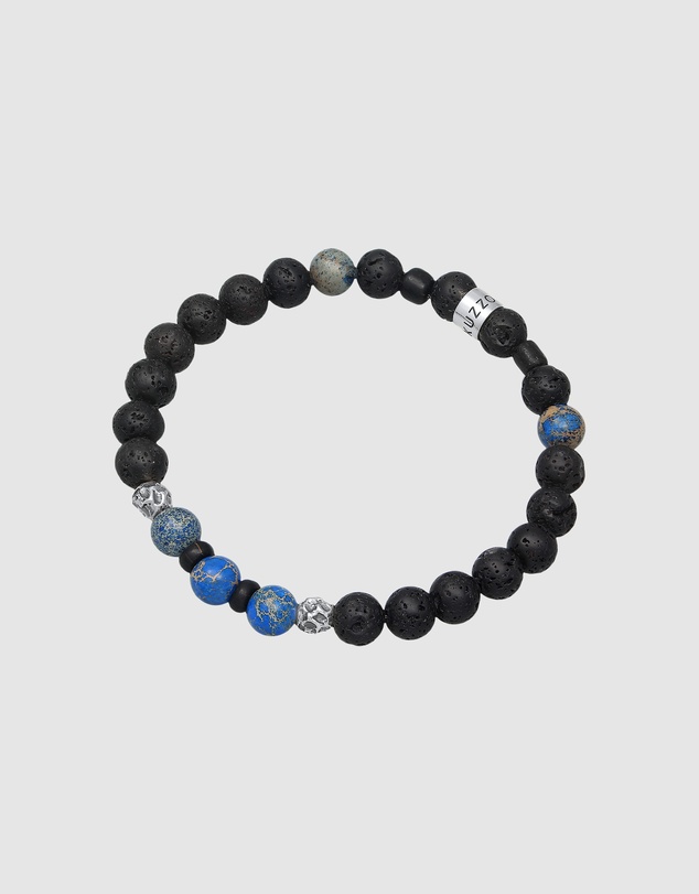 Kuzzoi - ICONIC EXCLUSIVE - Agate and Lava Bead Bracelet with Sterling Silver Elements