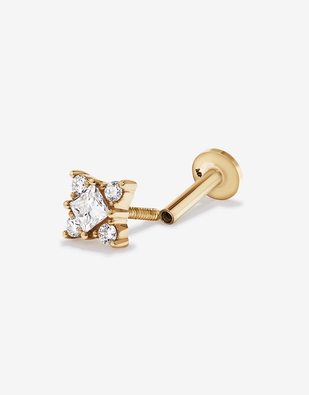 Michael Hill - 0.11TW Lab Diamond Princess Cut Helix Stud in 10kt Gold